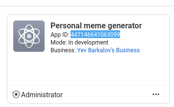 Showing the Facebook app's App ID